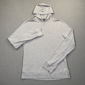 Vuori Waffle Hoodie Mens M Gray Knit Pullover Sweatshirt V247 Thermal